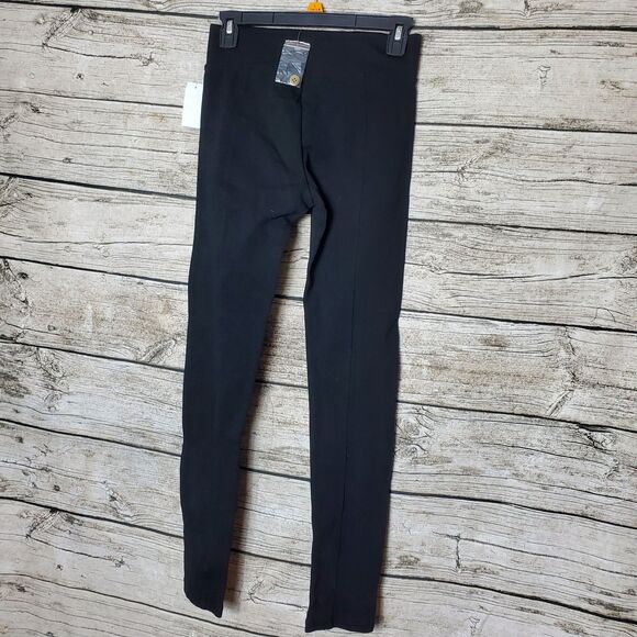 Mine Black Ponte Knit Leggings Sailor Style Buttons Size Small NWT - Picture 3 of 7